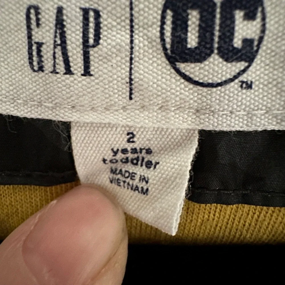 Baby Gap Batman Windbreaker Toddler 2T Black Yellow Excellent‎ DC Comics Jacket